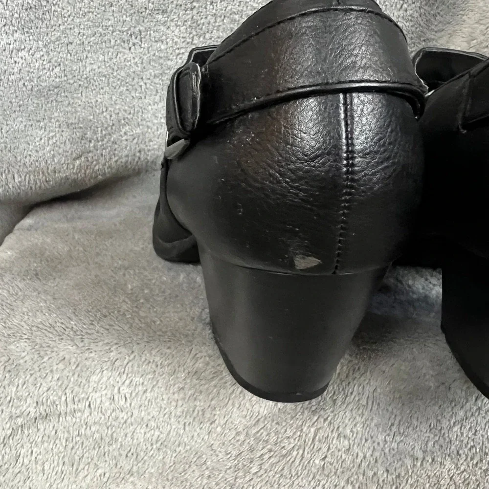 Kim Rogers Mazy Shootie Womens 10 Black Clog Shoes Leather‎ Ankle Boot